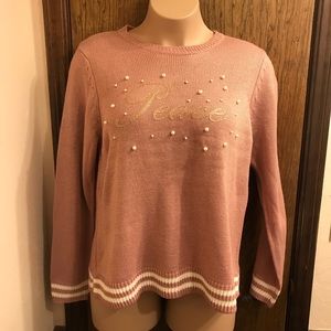 Holiday Time Sweater with Pearls Size XXL or 20
